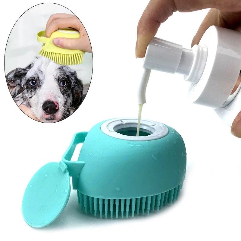 Bathroom Puppy Big Dog Cat Bath Massage Gloves Brush Soft Safety Silicone Pet Accessories Dog Cat Tools 1pcs - Stornic 